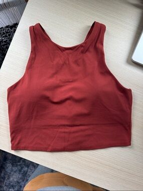 Athleta Brick Red High-Neck Crop Tank